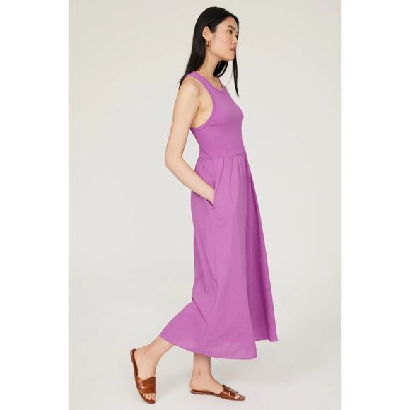 XIRENA Women's Flynn Sleeveless Racerback Midi Dress Purple Lilac Stretch Size M - Picture 2 of 12